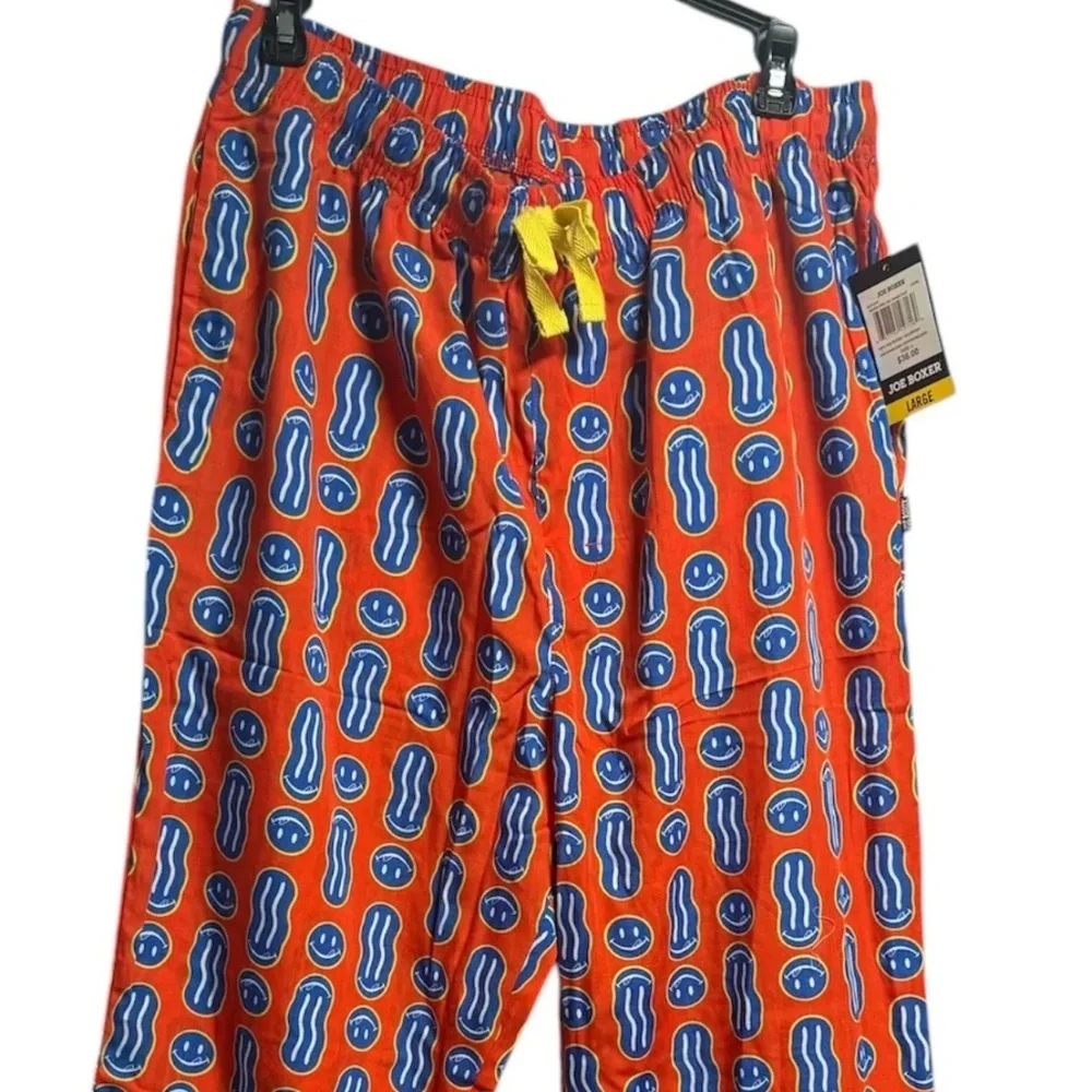 Joe Boxer Men's Smiley Face Red and Blue Patterned Pajama Pants NWT